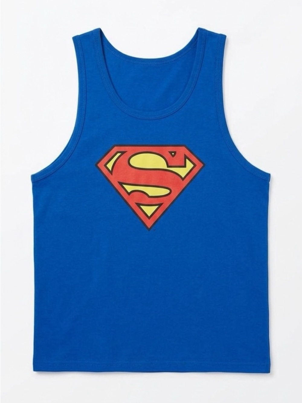Superman Logo Graphic Tank Top Blue Men’s XL 100% Cotton